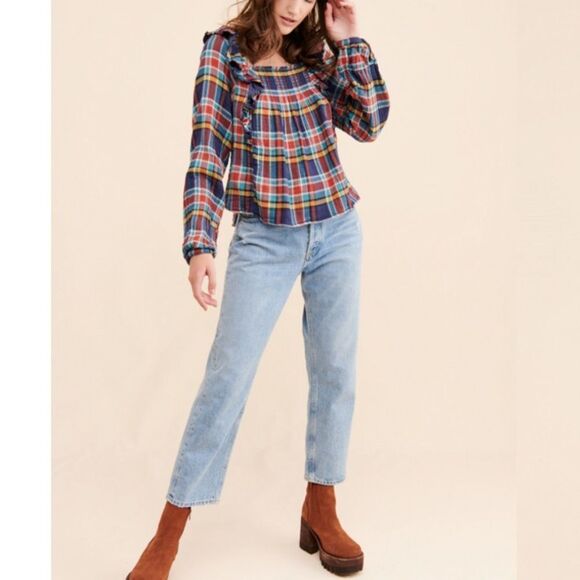 NWT Free People We The Free Siena Plaid Pullover - Picture 6 of 8